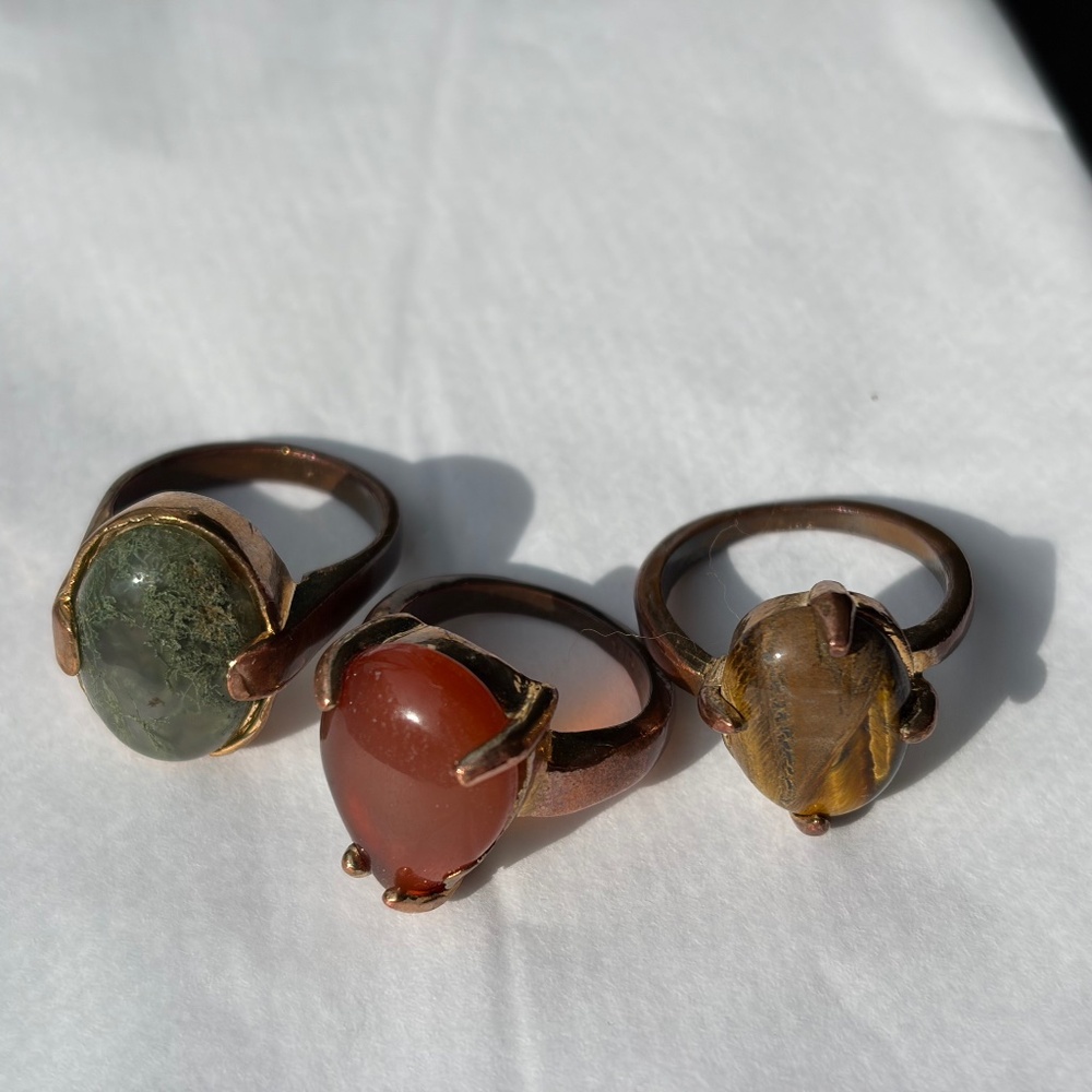 A trio of artisnal rings from South Africa, sizes 6.5, 7.5, 8.5.